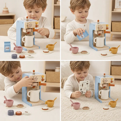 Nelokid Wood Toy Coffee Maker
