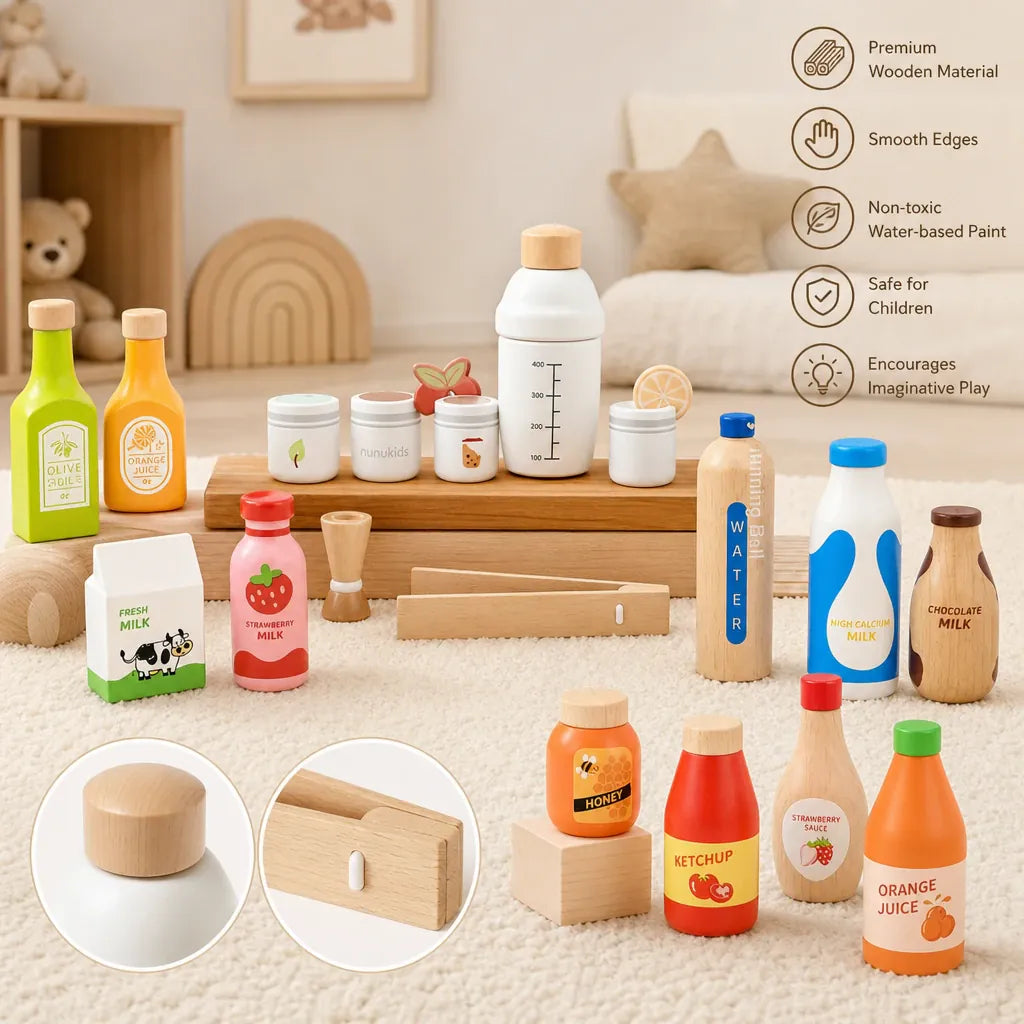 Nelokid Toy Food Set Wooden