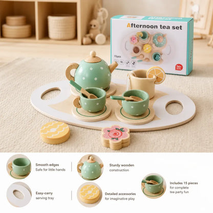Nelokid Wooden Toy Tea Set