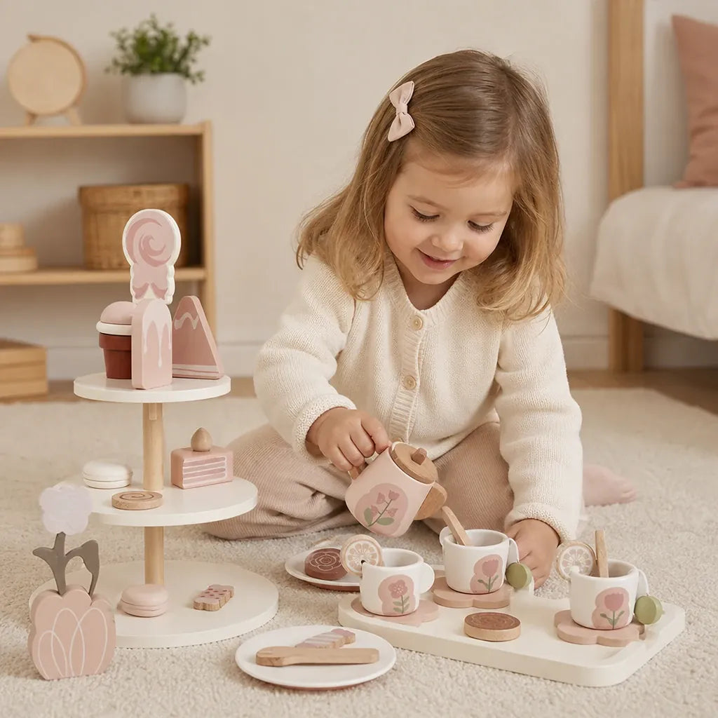 Nelokid Wooden Tea Set Toddler