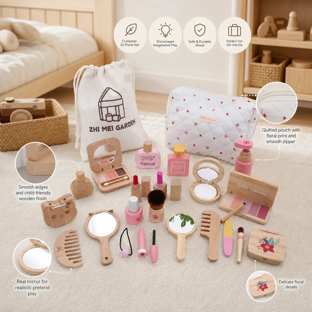 Nelokid Wooden Makeup Set