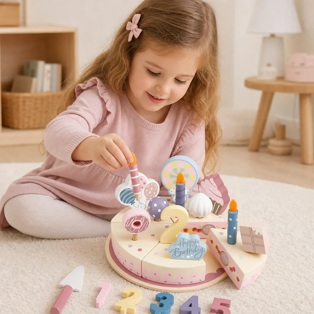 Nelokid Wooden Birthday Cake Toy