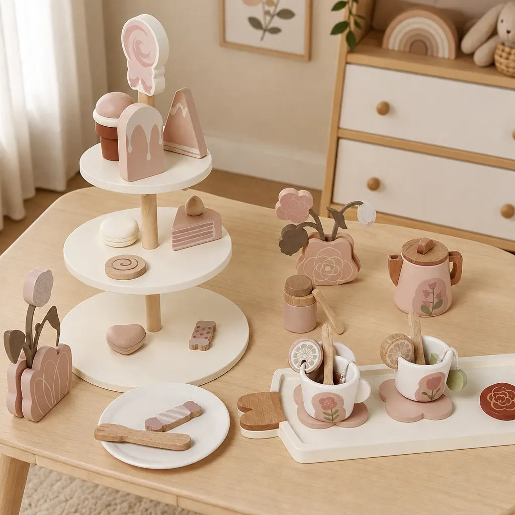 Nelokid Wooden Tea Set Toddler