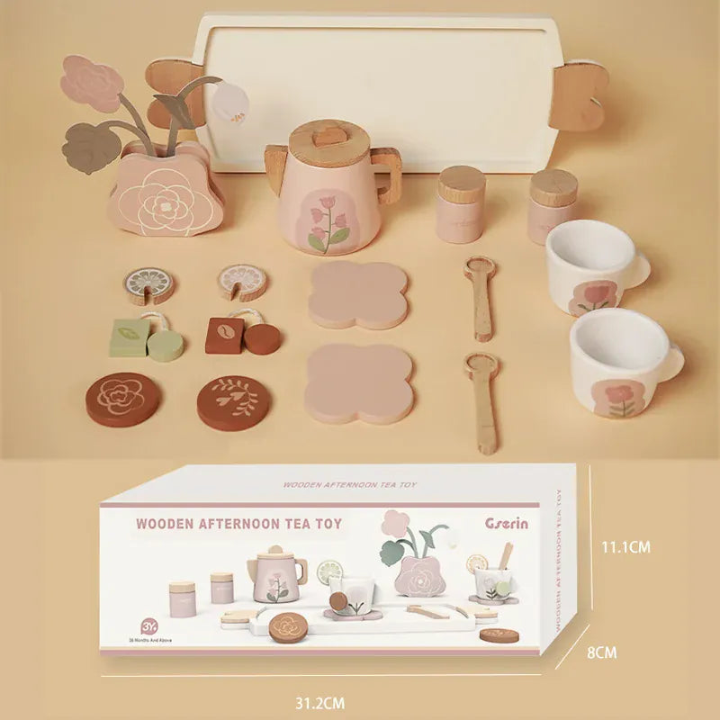 Nelokid Wooden Tea Set Toddler