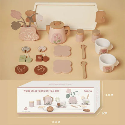 Nelokid Wooden Tea Set Toddler