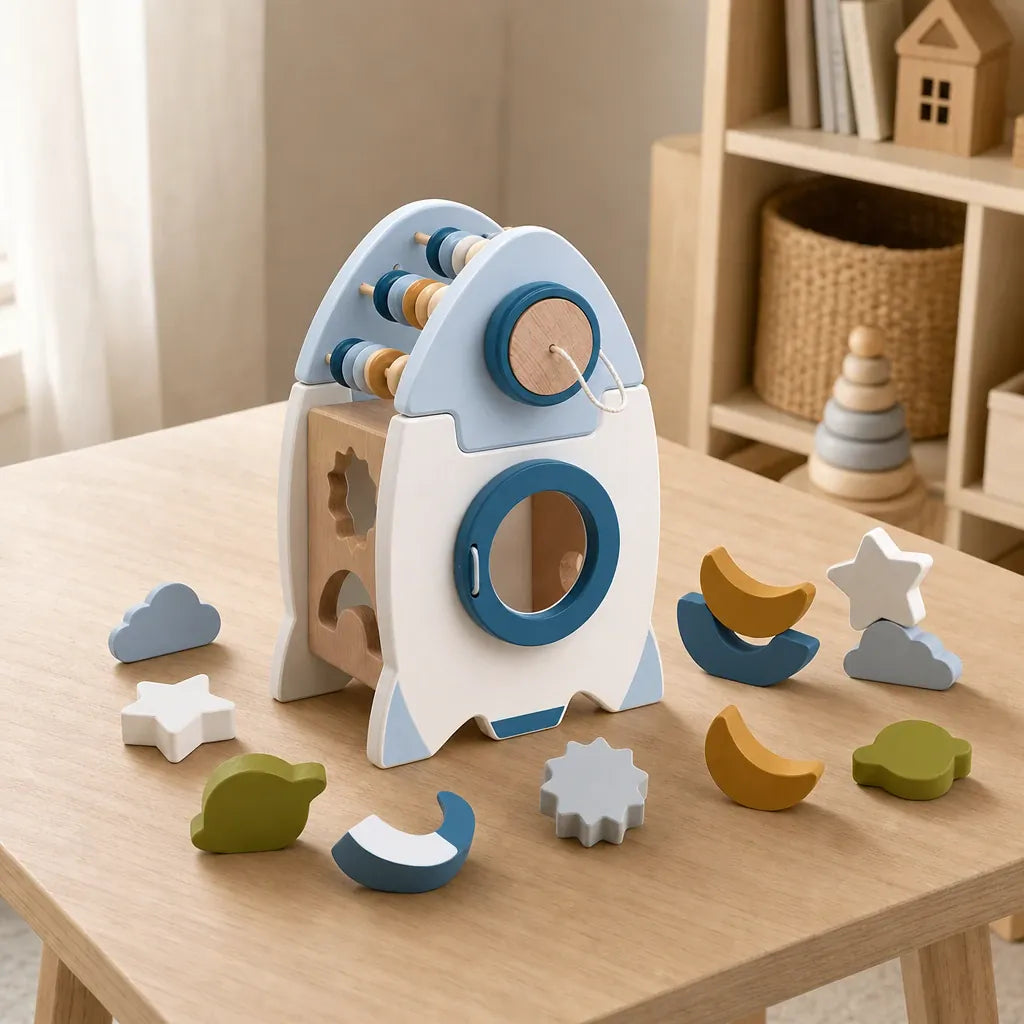 Nelokid Wooden Rocket Puzzle