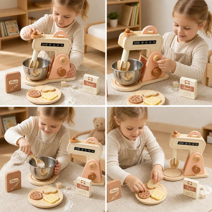 Nelokid Wooden Toy Kitchen Mixer