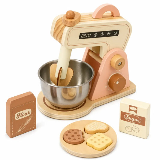 Nelokid Wooden Toy Kitchen Mixer