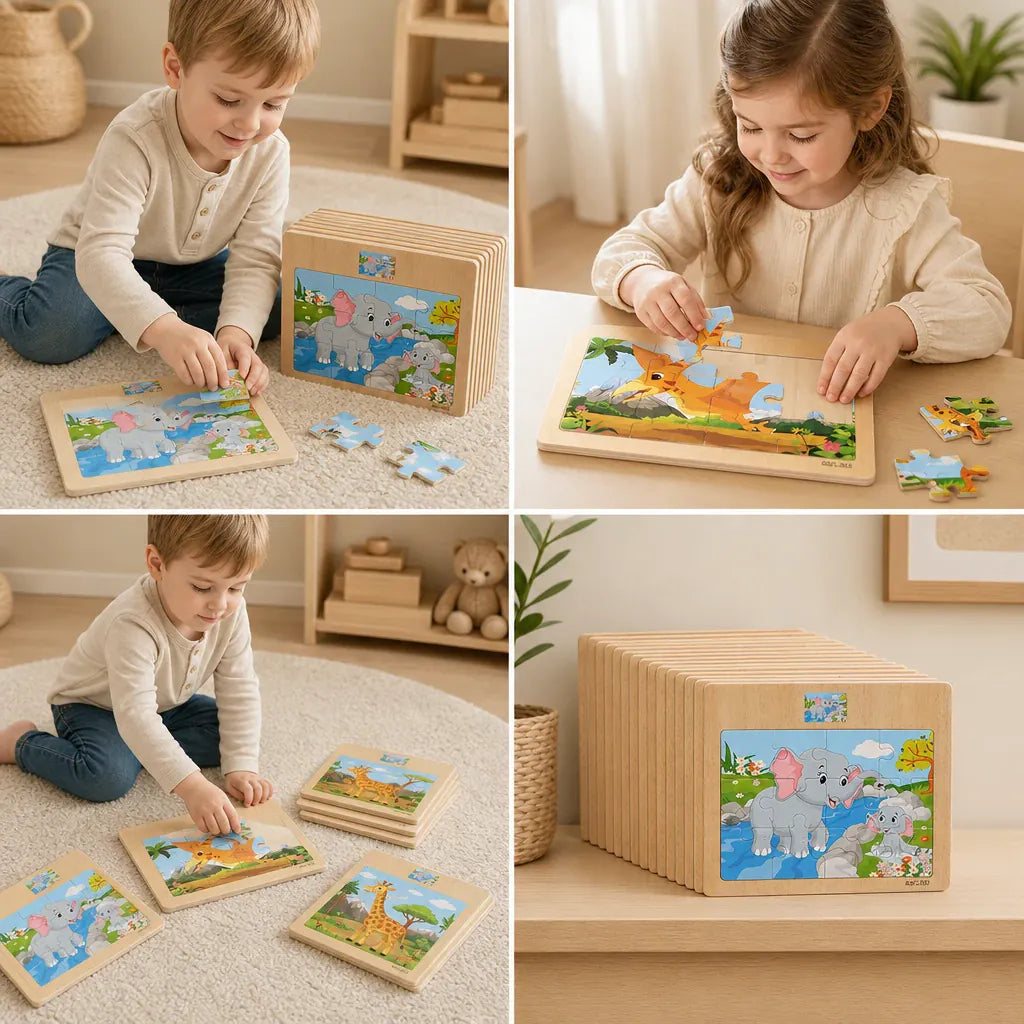 Nelokid Wooden Animal Puzzles