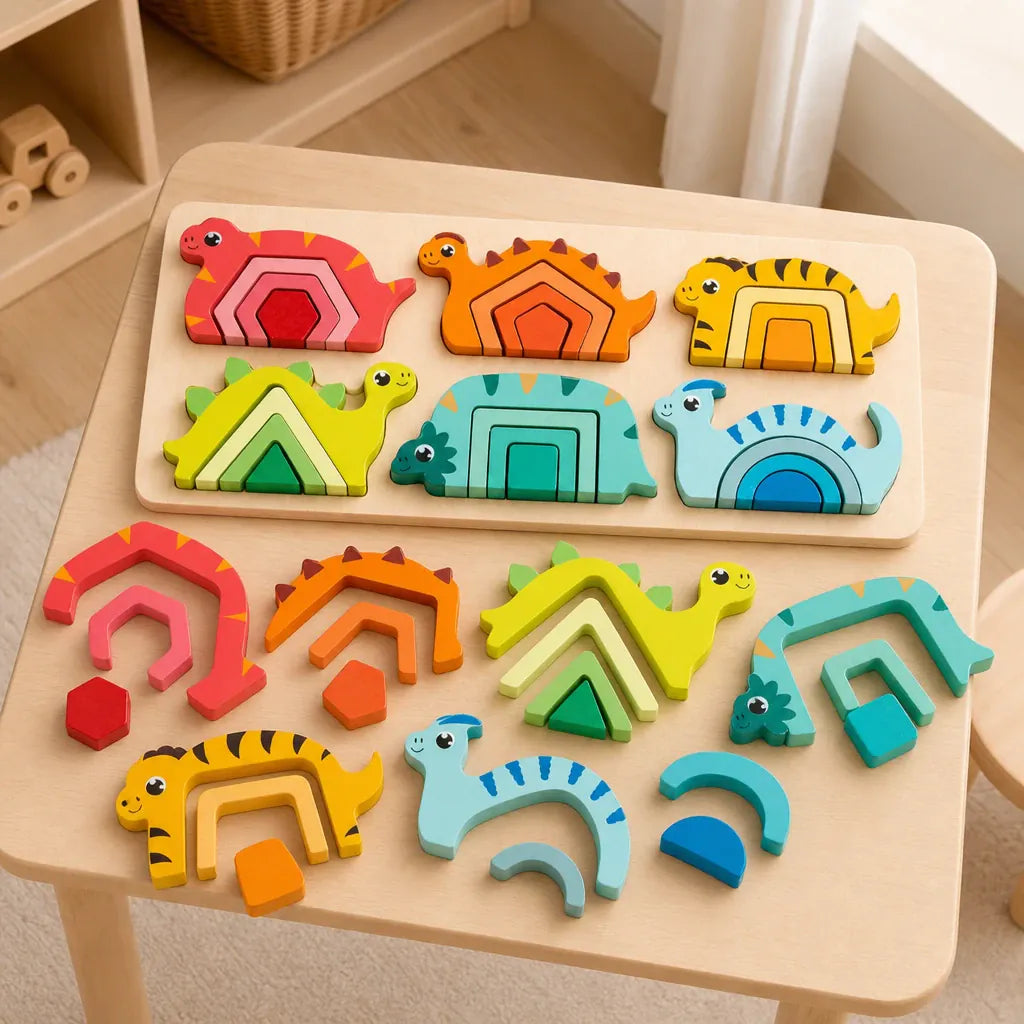 Nelokid Wooden Dinosaur Puzzle