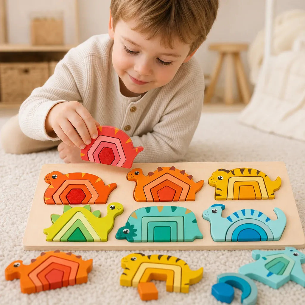 Nelokid Wooden Dinosaur Puzzle