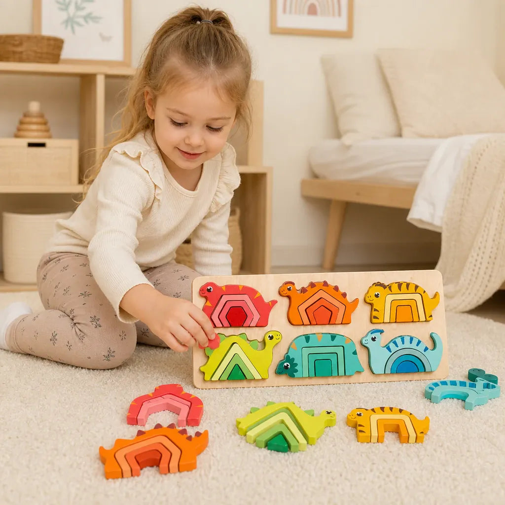 Nelokid Wooden Dinosaur Puzzle
