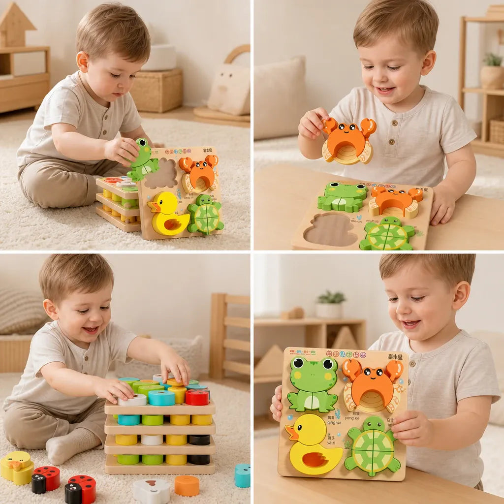Nelokid 3D Wooden Animal Puzzle
