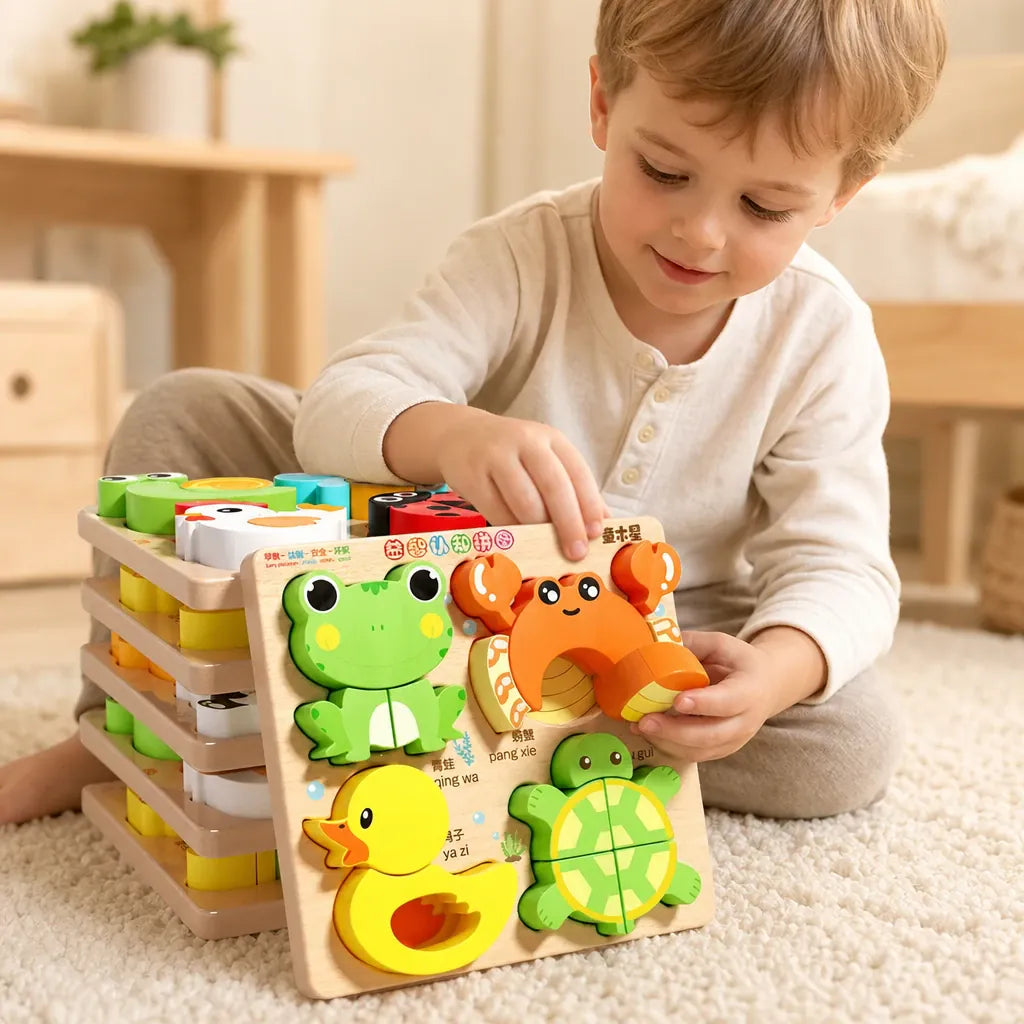 Nelokid 3D Wooden Animal Puzzle