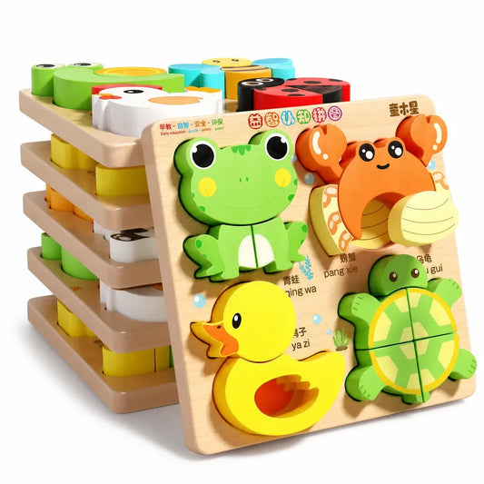 Nelokid 3D Wooden Animal Puzzle