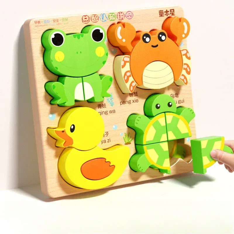 Nelokid 3D Wooden Animal Puzzle