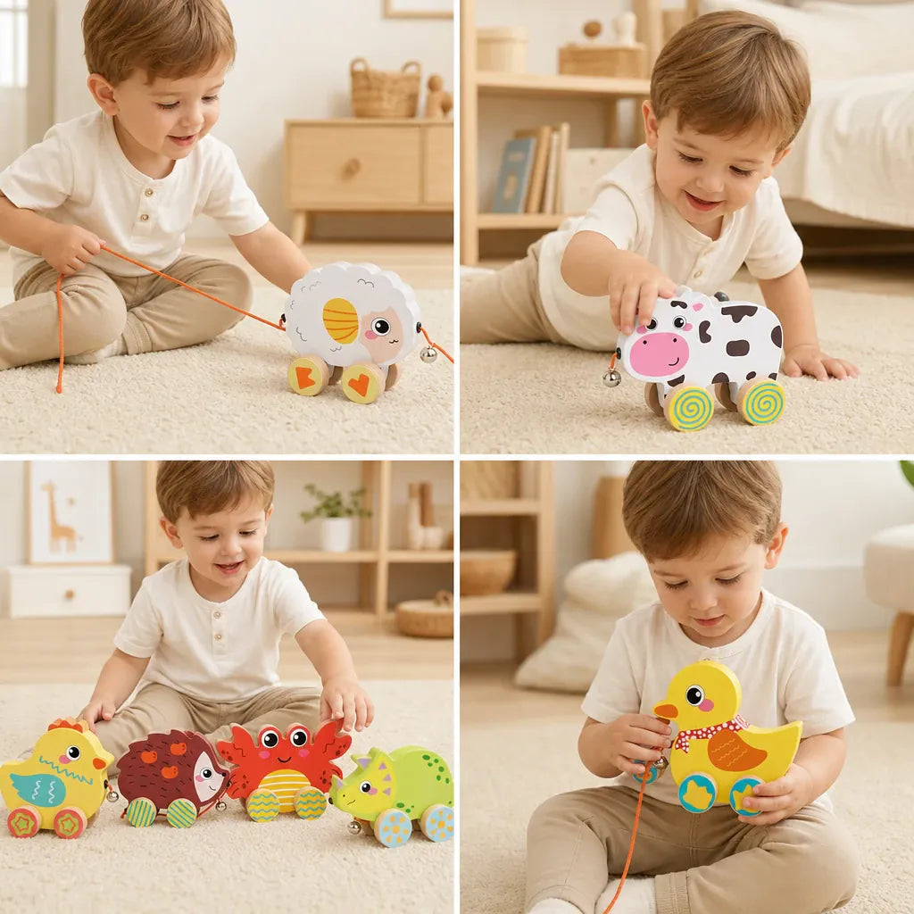 Nelokid Wooden Pull Along Toy