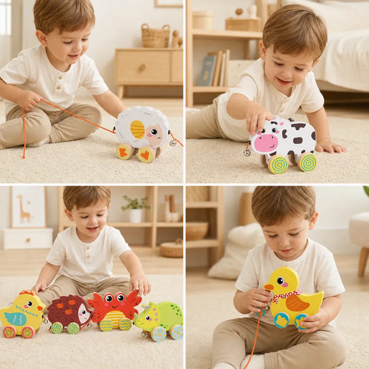 Nelokid Wooden Pull Along Toy