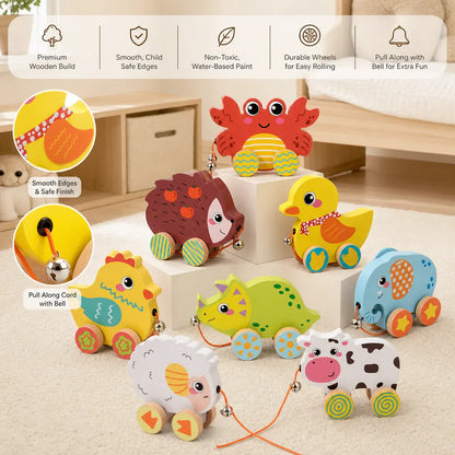 Nelokid Wooden Pull Along Toy