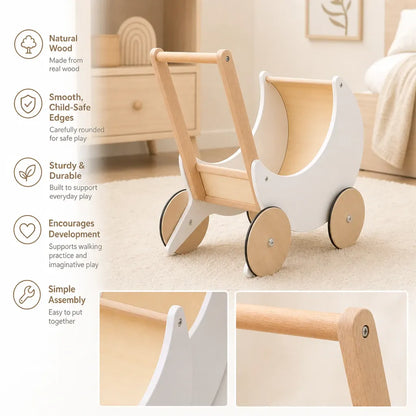 Nelokid Wooden Push Along Walker