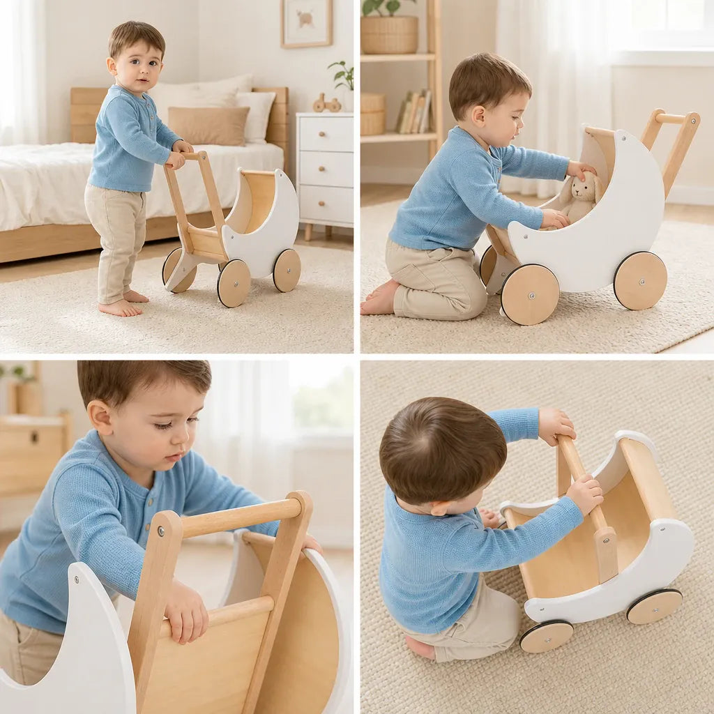 Nelokid Wooden Push Along Walker