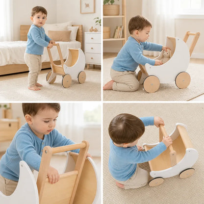 Nelokid Wooden Push Along Walker