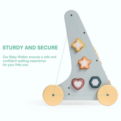 Nelokid Wooden Push Along Activity Walker