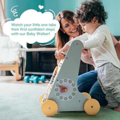 Nelokid Wooden Push Along Activity Walker