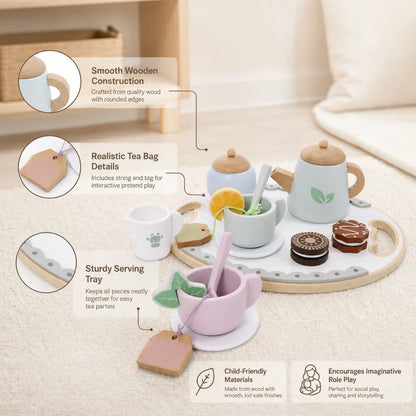 Nelokid Tea Set Childrens Wooden