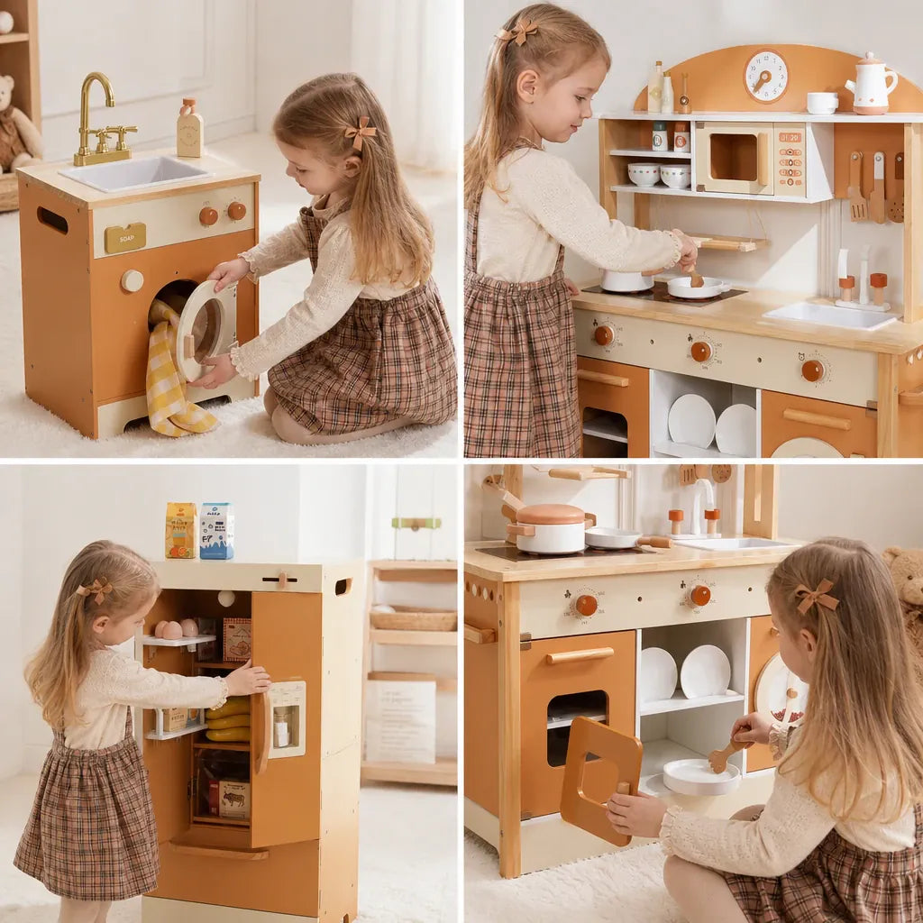 Nelokid Toy Kitchen With Washing Machine